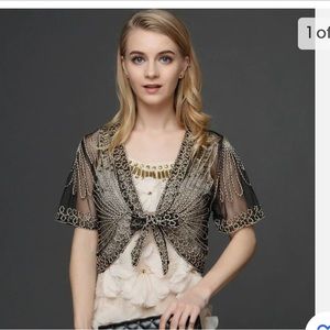 Lady Lace Floral Wrap Cape Cropped Cardigan Mesh Shawl Shrug Top Outwear Fashion